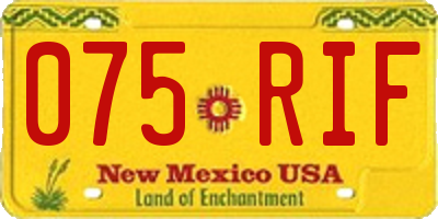 NM license plate 075RIF