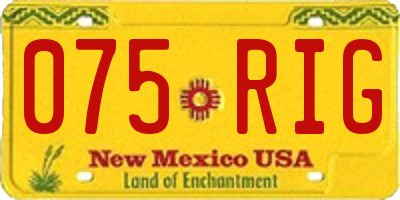 NM license plate 075RIG