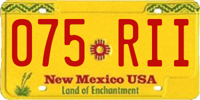 NM license plate 075RII
