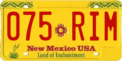 NM license plate 075RIM