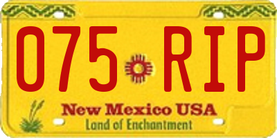 NM license plate 075RIP