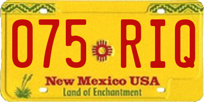 NM license plate 075RIQ