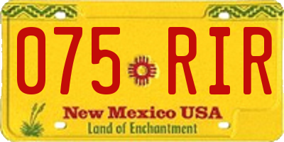 NM license plate 075RIR