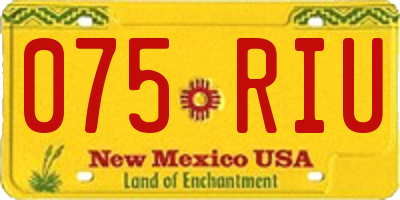 NM license plate 075RIU