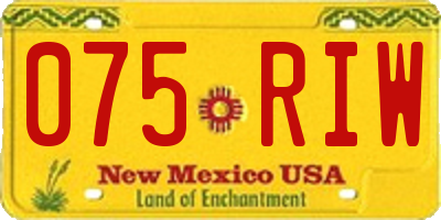 NM license plate 075RIW