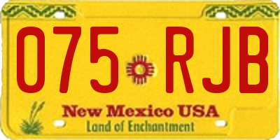NM license plate 075RJB