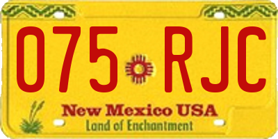 NM license plate 075RJC