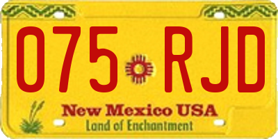 NM license plate 075RJD