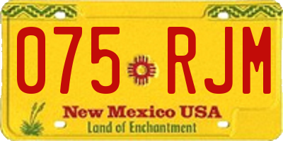 NM license plate 075RJM
