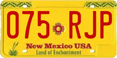 NM license plate 075RJP