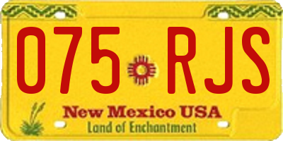 NM license plate 075RJS