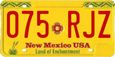 NM license plate 075RJZ