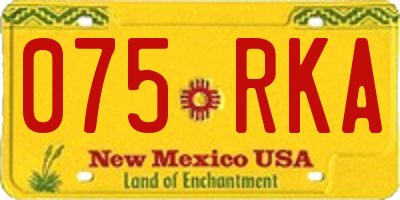 NM license plate 075RKA