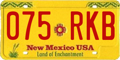 NM license plate 075RKB