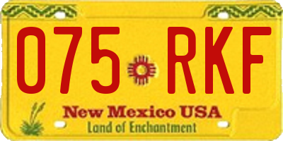 NM license plate 075RKF