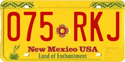 NM license plate 075RKJ