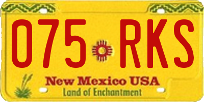 NM license plate 075RKS