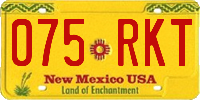 NM license plate 075RKT