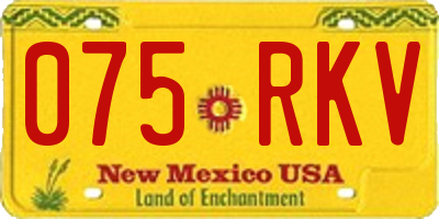 NM license plate 075RKV