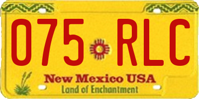 NM license plate 075RLC