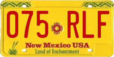 NM license plate 075RLF