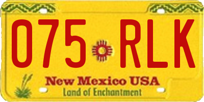 NM license plate 075RLK