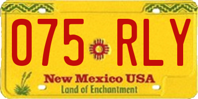 NM license plate 075RLY
