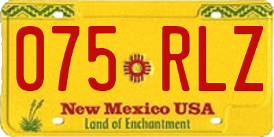 NM license plate 075RLZ