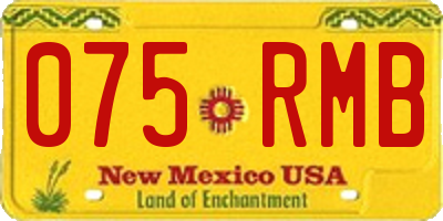NM license plate 075RMB