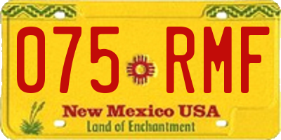 NM license plate 075RMF