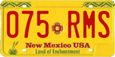 NM license plate 075RMS