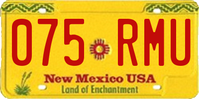 NM license plate 075RMU