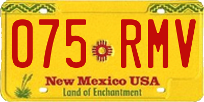 NM license plate 075RMV