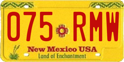 NM license plate 075RMW
