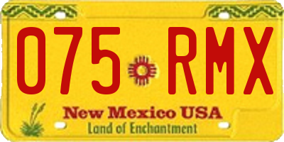 NM license plate 075RMX