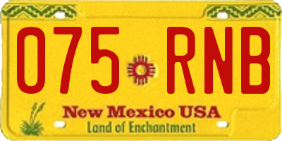 NM license plate 075RNB