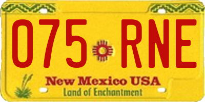 NM license plate 075RNE