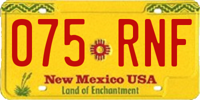 NM license plate 075RNF