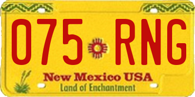 NM license plate 075RNG