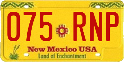 NM license plate 075RNP