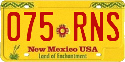 NM license plate 075RNS