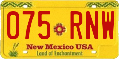 NM license plate 075RNW
