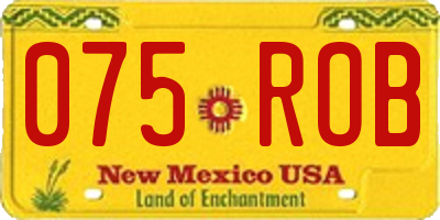 NM license plate 075ROB