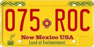 NM license plate 075ROC