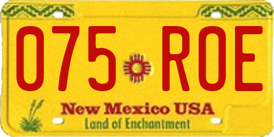 NM license plate 075ROE