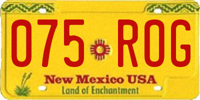 NM license plate 075ROG