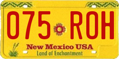 NM license plate 075ROH