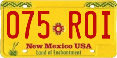 NM license plate 075ROI