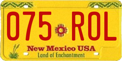 NM license plate 075ROL