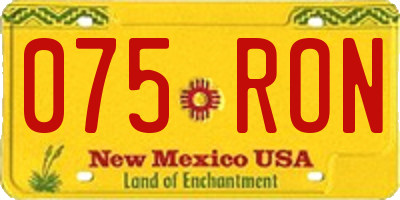 NM license plate 075RON